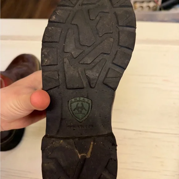 Ariat Red and Brown Ankle Boots - Picture 6 of 6